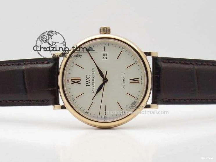 MIROTIME 0406 Modern Portofino SCHAFFHAUSEN RG MKF 1:1 V2 Best Edition White Dial On Brown Leather Strap A 7344